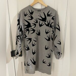 Alexander McQueen Gray and Black Swallow Sweater